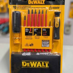 סט 10 מברגים מבודדים 1000V DeWalt DWHT66417