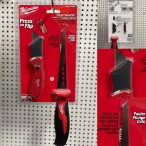 ערכה מבית מילווקי MILWAUKEE הכוללת מסורית גבס וסכין יפני להבי טרפז מסדרת FASTBACK דגם 48-22-1906J מחיר מיוחד