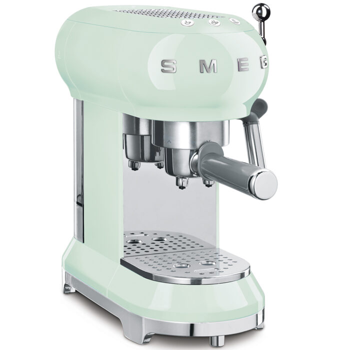מכונת אספרסו ידנית עם מקציף חלב יוקרתית ומעוצבת דגם ECF01PGEU צבע ירוק פסטל