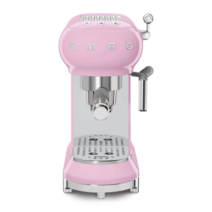 מכונת אספרסו ידנית עם מקציף חלב יוקרתית ומעוצבת דגם ECF01PKEU צבע ורוד