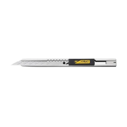 סכין חיתוך SILVER מנירוסטה רוחב 9 מ"מ מעצור אוטמטי דגם: SAC-1 מבית OLFA