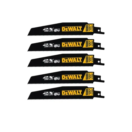 5 להבים שחורות 152 מ"מ למסור חרב אידיאלי לחיתוך מתכת ועץ דגם: DWA4176 מבית דיוולט DEWALT