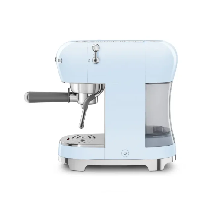 מכונת אספרסו ידנית SMEG עם מקציף חלב, צבע כחול פסטל דגם חדש ECF02PBEU